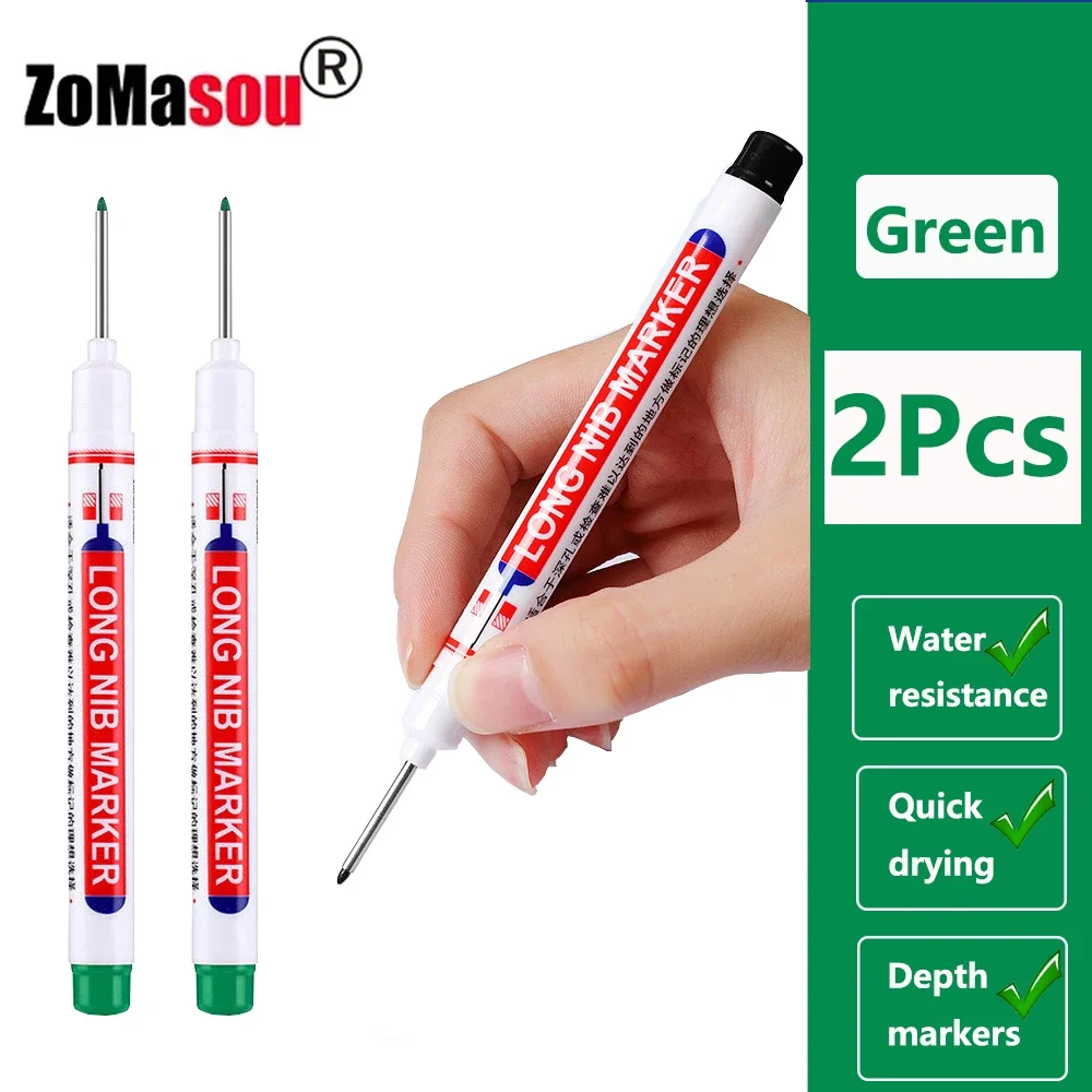 Waterproof Deep Hole Markers - Multi-Color Ink for Woodworking and Metal Carpentry