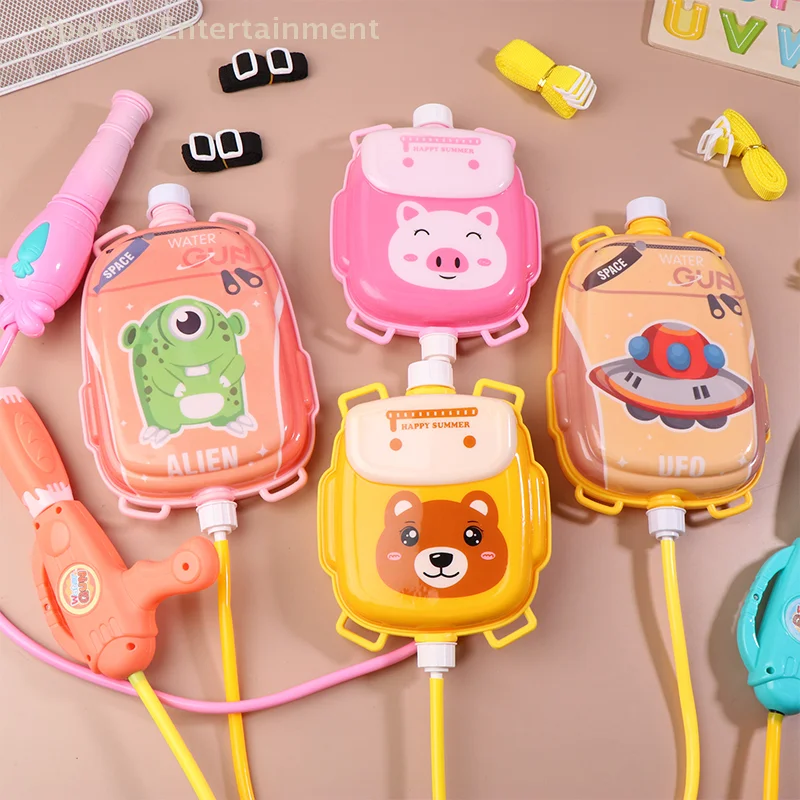 1/5 PC Cartoon Backpack Water Spray Toys Summer Outdoor Beach Swimming Pool Backpack Spray Water Manual Watergun Toy