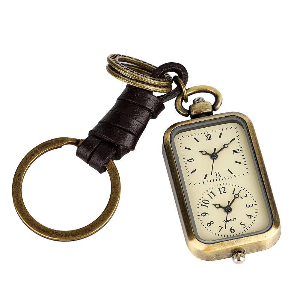Tiny Cute Quartz Pocket Watch with Keyring Xmas Gifts For Kids Men Women Retro Antique Pendant Pocket Clock