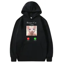 

Bingus Cat Is Calling Memes Hoodie Men Hairless Humorous Cotton Hoodies Long Sleeve Man Woman Fashion Cute Creativity Sweatshirt