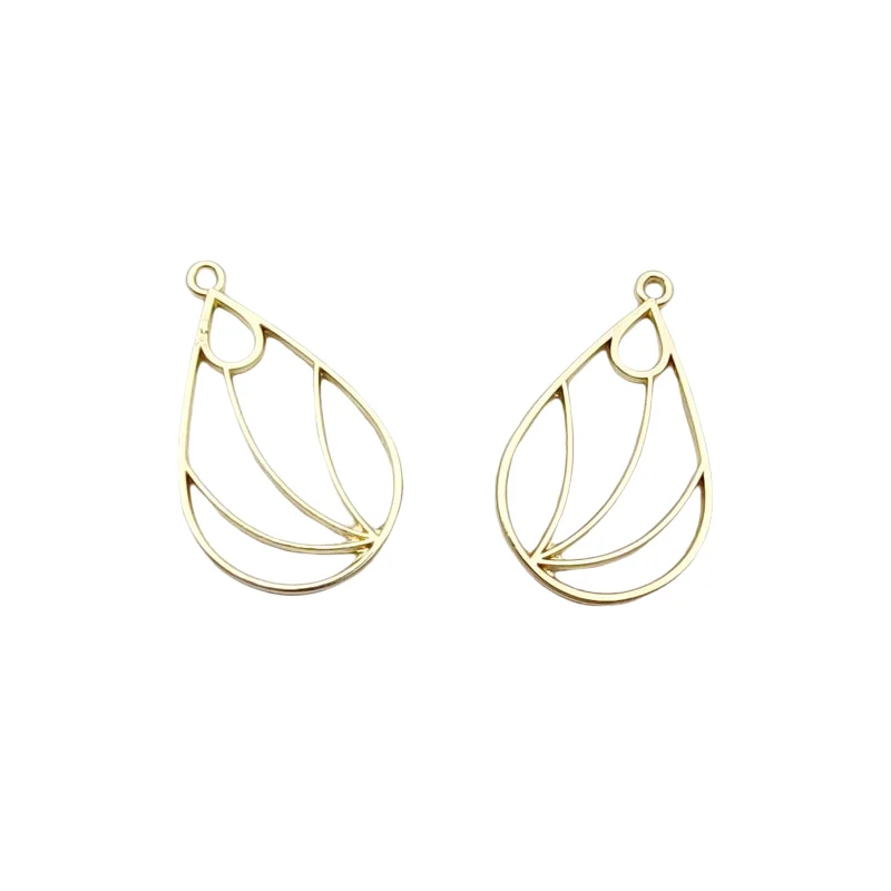 

WZNB 10Pcs Waterdrop Frame Charms Geometry Alloy Pendants for Jewelry Making Handmade Earring Bracelet Necklace Diy Accessories