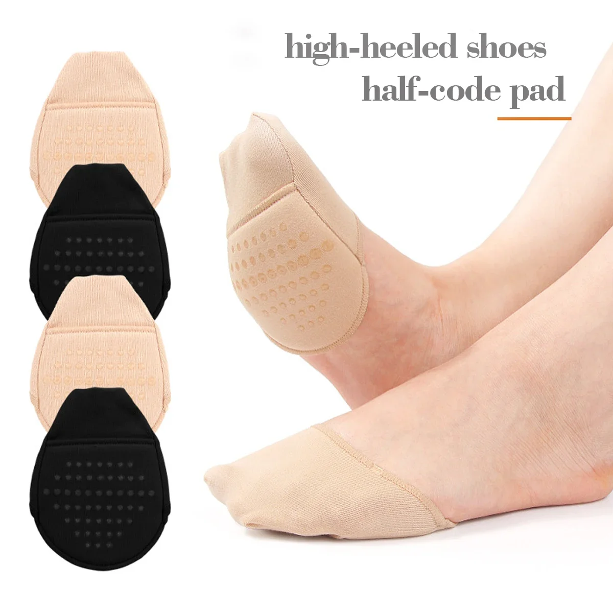 Silicon Half Feet Socks Breathable Soft Toe Boat High Heel Shoe Half Palm Foot Pad Non Skid