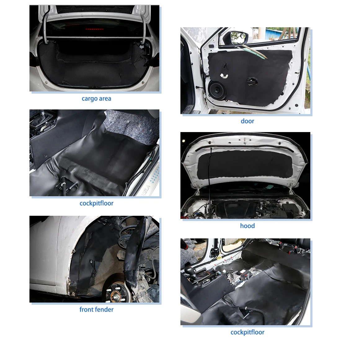 Sound Proof Mat Sound Insulation Mat Sound Absorbing Foam Soundproofing Foam Heat Insulation Mat Sound Deadener Mat 3mm 5mm 8mm 100cmx100cm Car Heat Insulation Pad Underlay Foam Self-adhesive