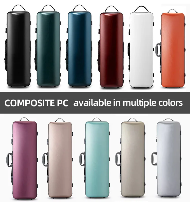 CHRISTINA High Quality Violin Case 4/4-3/4 Size Adjustable New Composite PC Material Sturdy Durable with Lock Sheet Music Bag