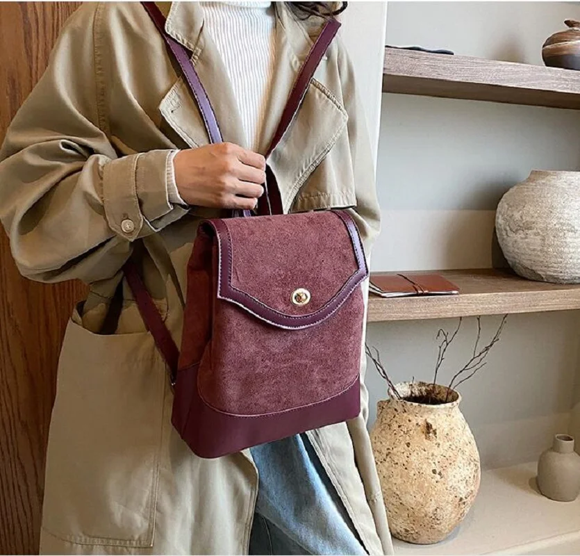 Women Korean Vintage High Quality Leather Travel Backpack Large Capacity Cross body Shoulder Bag School Bag Messenger Bags 5