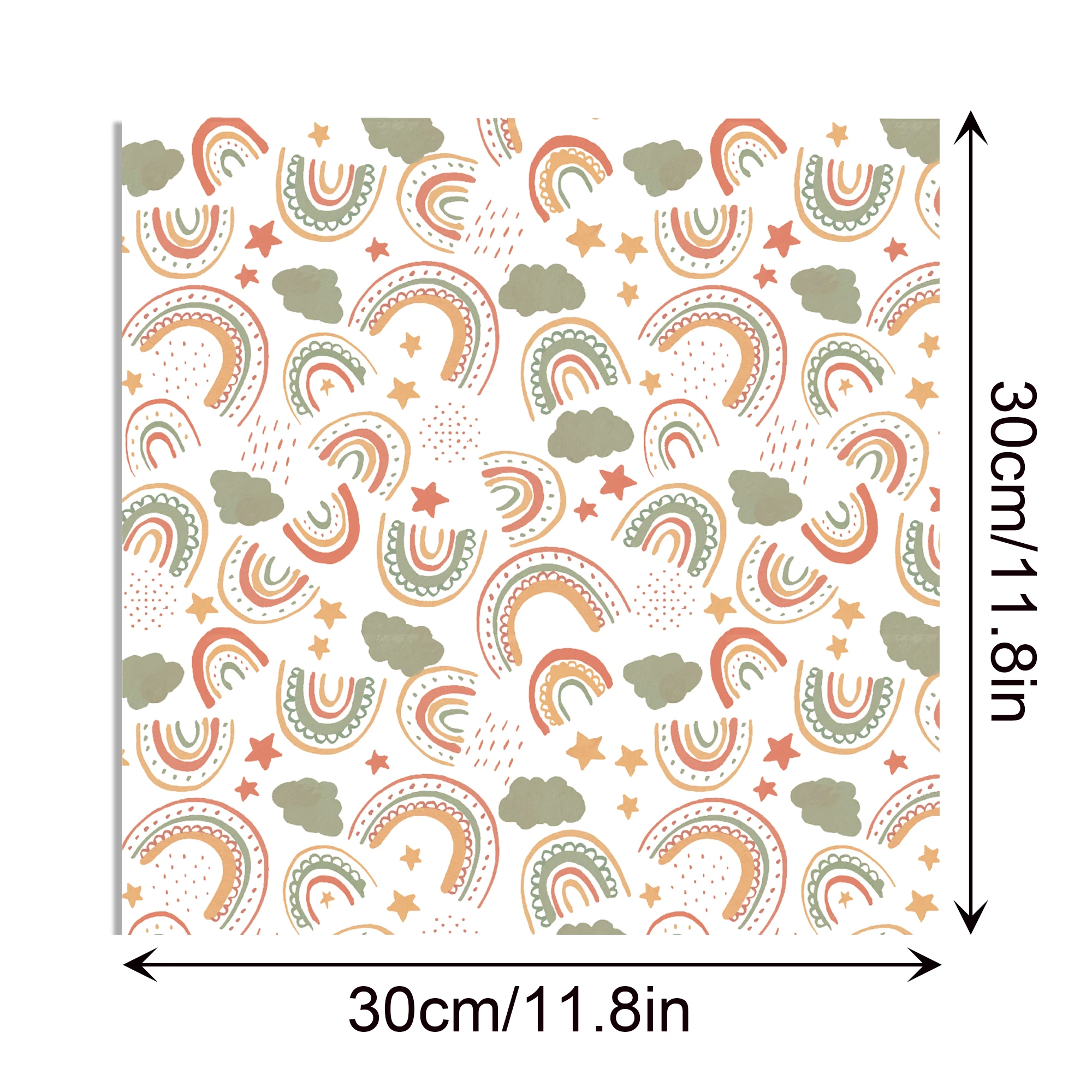 Cartoon Rainbow Daisy Bohemian Style Washi Tape Sticker Background Scrapbooking Card Making Decorative Paper DIY Origami