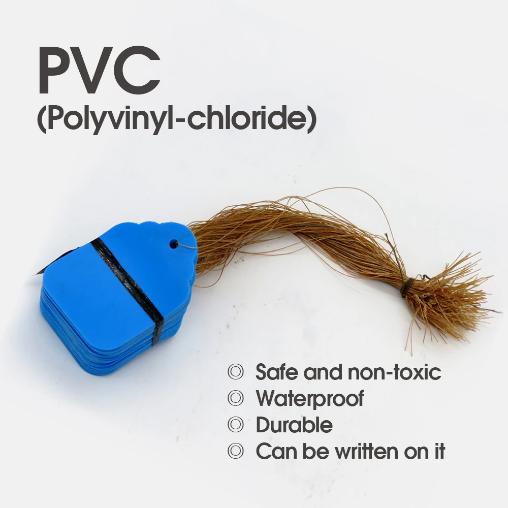 Description Picture 6 of item25-100PCS Garden Plant Labels with String Writable Hanging Classfication Sign Flowers Shrubs Tags PVC Reusable Marker Waterproof