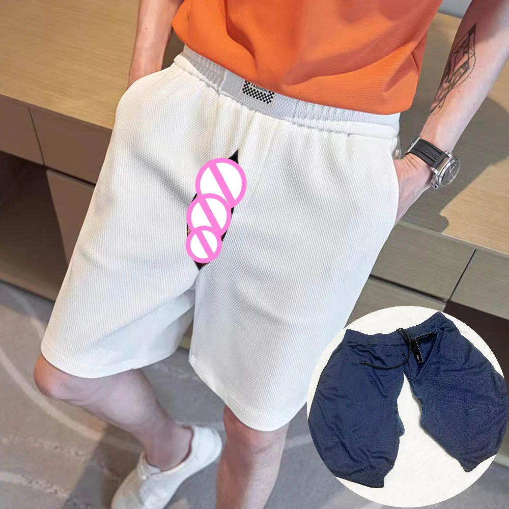Invisible Open Crotch Outdoor Sex Summer Men's Shorts Fashion Simplicity Style Eroticism Five Points Pants Sports Casual Pants