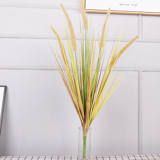 Reed Grass Dog's Tail Grass Spring Wedding Party Living Room Home Decoration Flower Arrangement Diy Fake Reed Bouquet