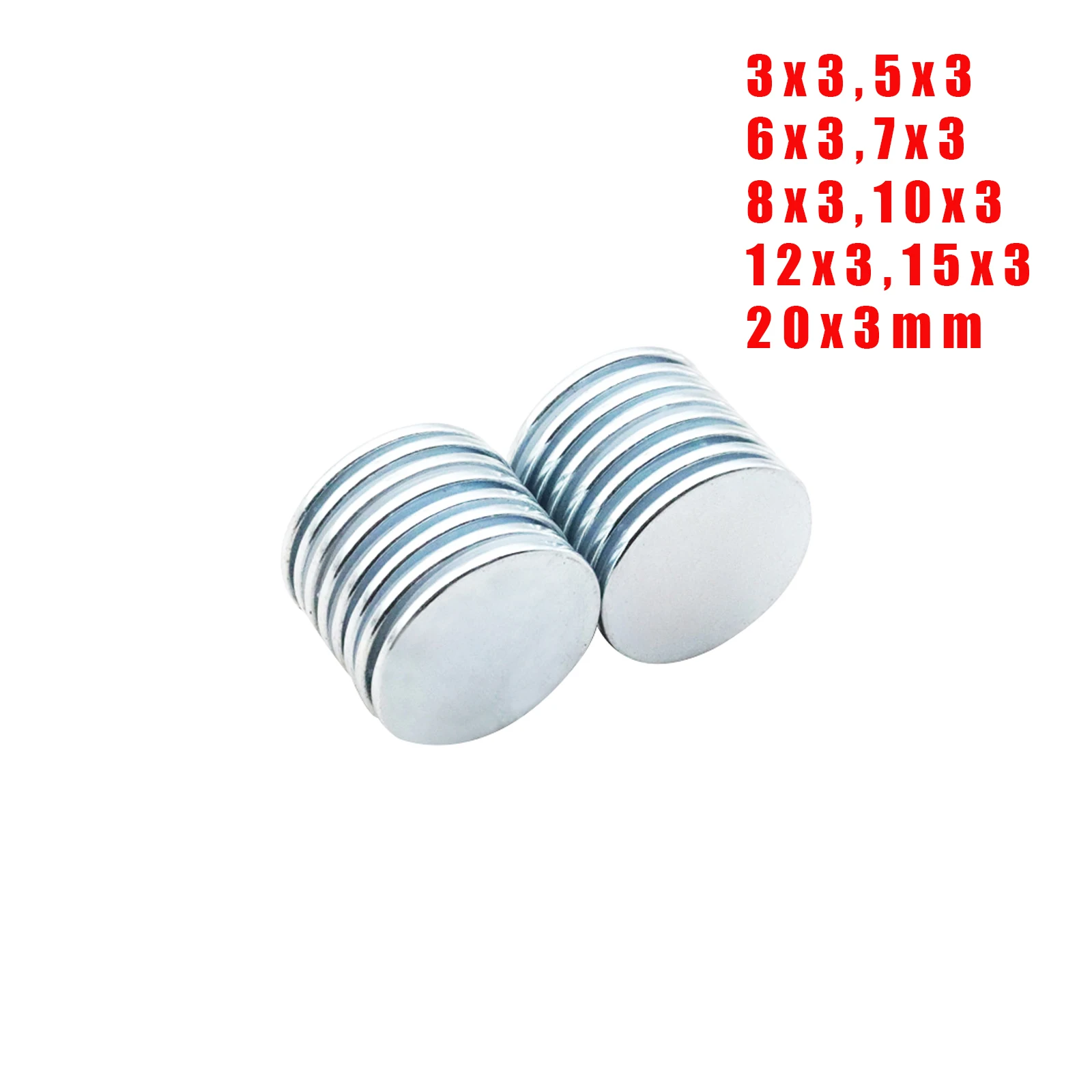 

Strong Magnet 3x3/5x3/6x3/7x3/8x3/10x3/12x3/15x3/20x3mm Neodymium N38 Permanent NdFeB Super Strong Powerful Magnetic imane Disc