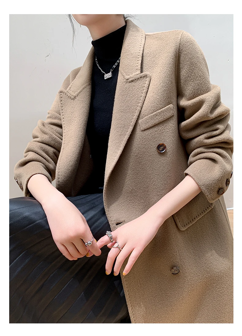 Windbreaker trend wild Woolen coat spring and autumn large size Woman's clothing long sleeve main image 0