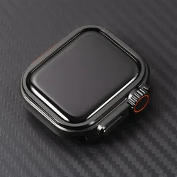 Zinc Alloy Protective Case for Smartwatch - Hard Metal Shell Cover (Black)