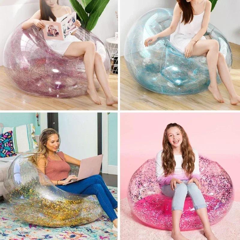 Outdoor Beach Lazy Inflatable Sofa Chairs PVC Lounger Seat Bean Bag Sofas Pouf Single Couch Bedroom Furniture Living Room Supply