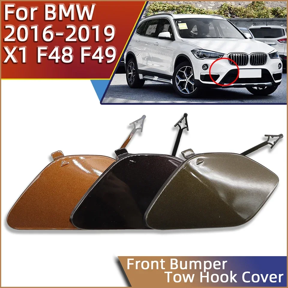 Bumper Strip Car Front Bumper Tow Eye Cap Housing Towing Hook Cover Garnish Hauling For BMW X1 F48 F49 Painted Trim Cover