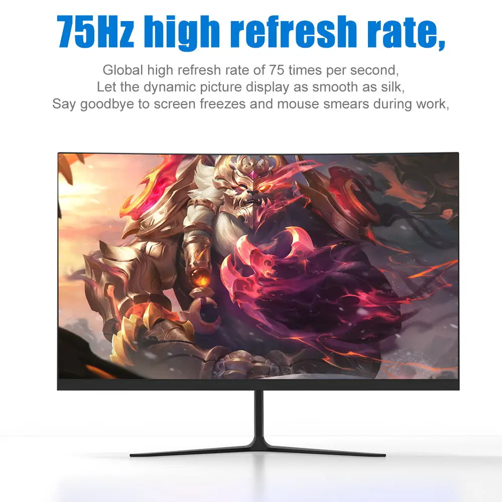 JSHIX 21.5 ġ ƮƮ ǻ , FHD 75Hz 1920x1080, ̹ ǽ Ŀ ÷ ȭ, VGA HDMI ȣȯ ũž PC