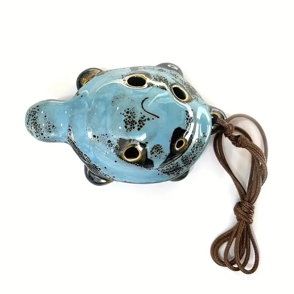 1pc-random,small turtle ocarina kiln color changing series 6 hole ocarina