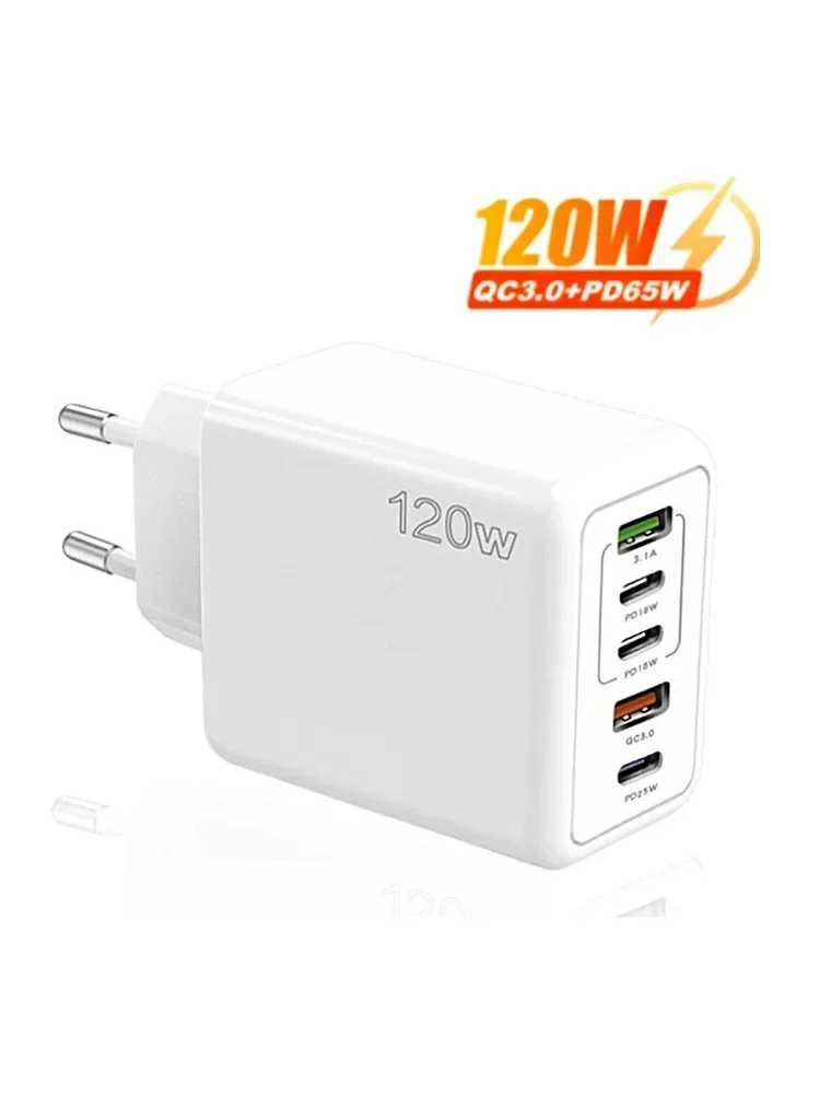 Multi-Port USB Fast Charger - Type-C Wall Adapter for iPhone Samsung Xiaomi Huawei