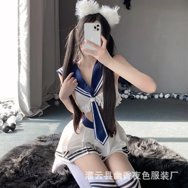 

Lin Linting сексуальное нижнее белье Милая Студенческая форма искушение JK маленькая грудь боевой халат страсть свободный костюм 2688