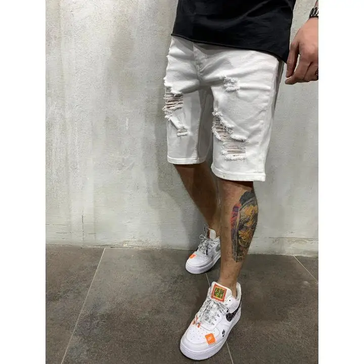 Denim Shorts Korean Style Summer Men's Wide Leg Denim Shorts Casual Baggy Short Jeans Male