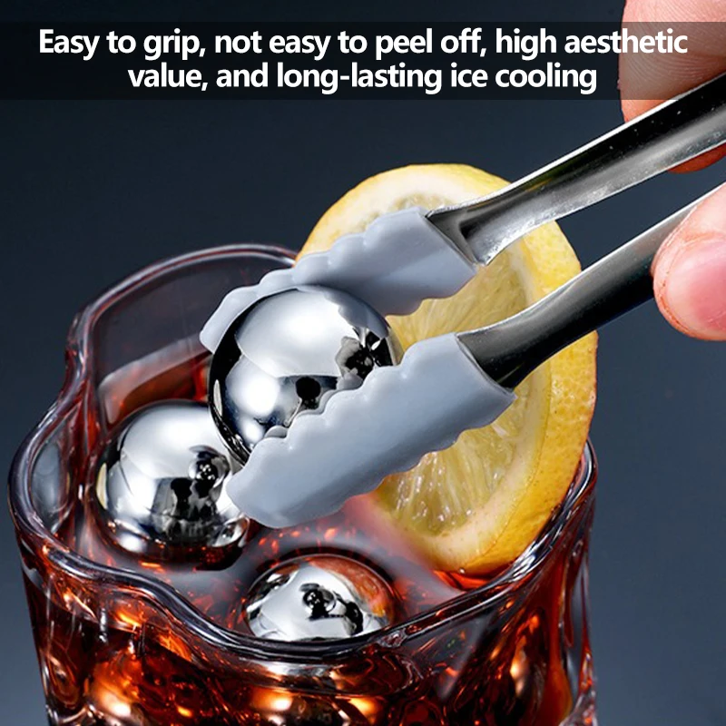 Reusable Stainless Steel Ice Cubes Round Metal Ice Balls Set 1/2/4pcs Drink Beer Cubes Cooler Bar Party Accessories Tools