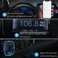 LENCENT Bluetooth FM Transmitter Wireless Radio Adapter Car Kit with Dual USB Charging Car Charger MP3 Player Support TF Card - Image 5