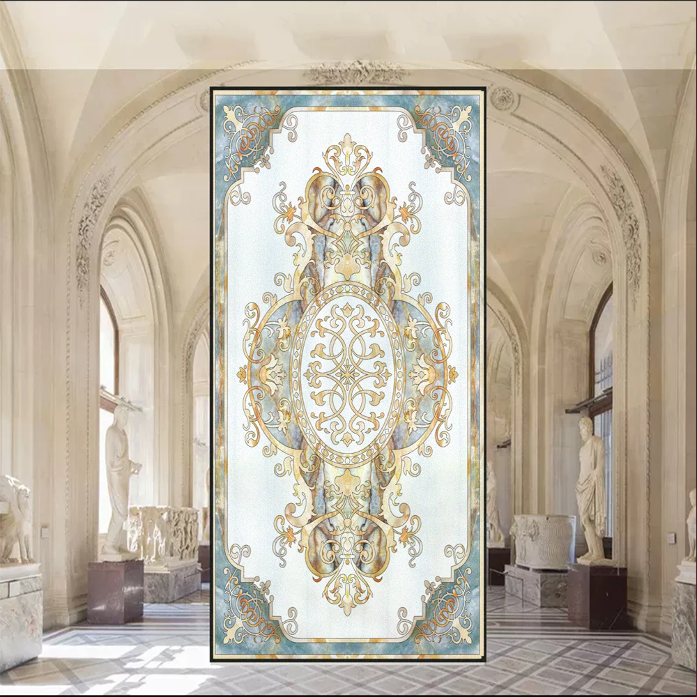 

Church Style Pattern Privacy Glass Window Film PVC Glue-Free Glass Door Sticker Sun Blocking Static Frosted Glass Window Flim
