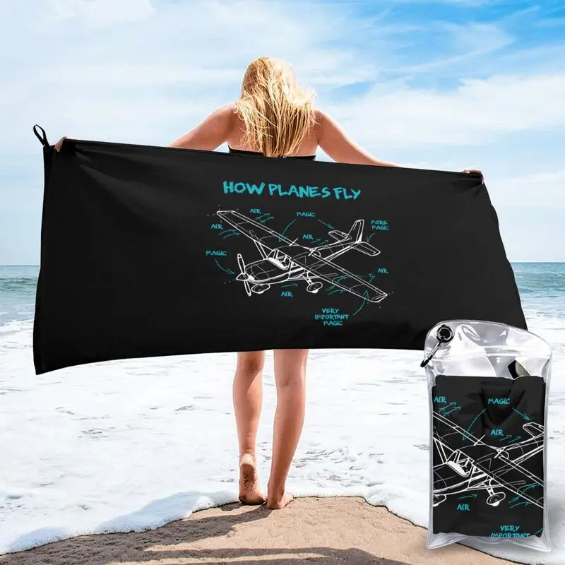 How Planes Fly Aviation Rc Plane Pilot Quick dry Towel Surf Outdoor Absorbent Non-linting Good Quality |