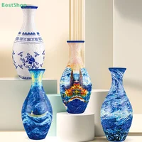 3D Puzzle Vase Flower Porcelain Design DIY Assembly Educational Toy Home Decoration House Arrangement Warming Christmas Gift Toy 1