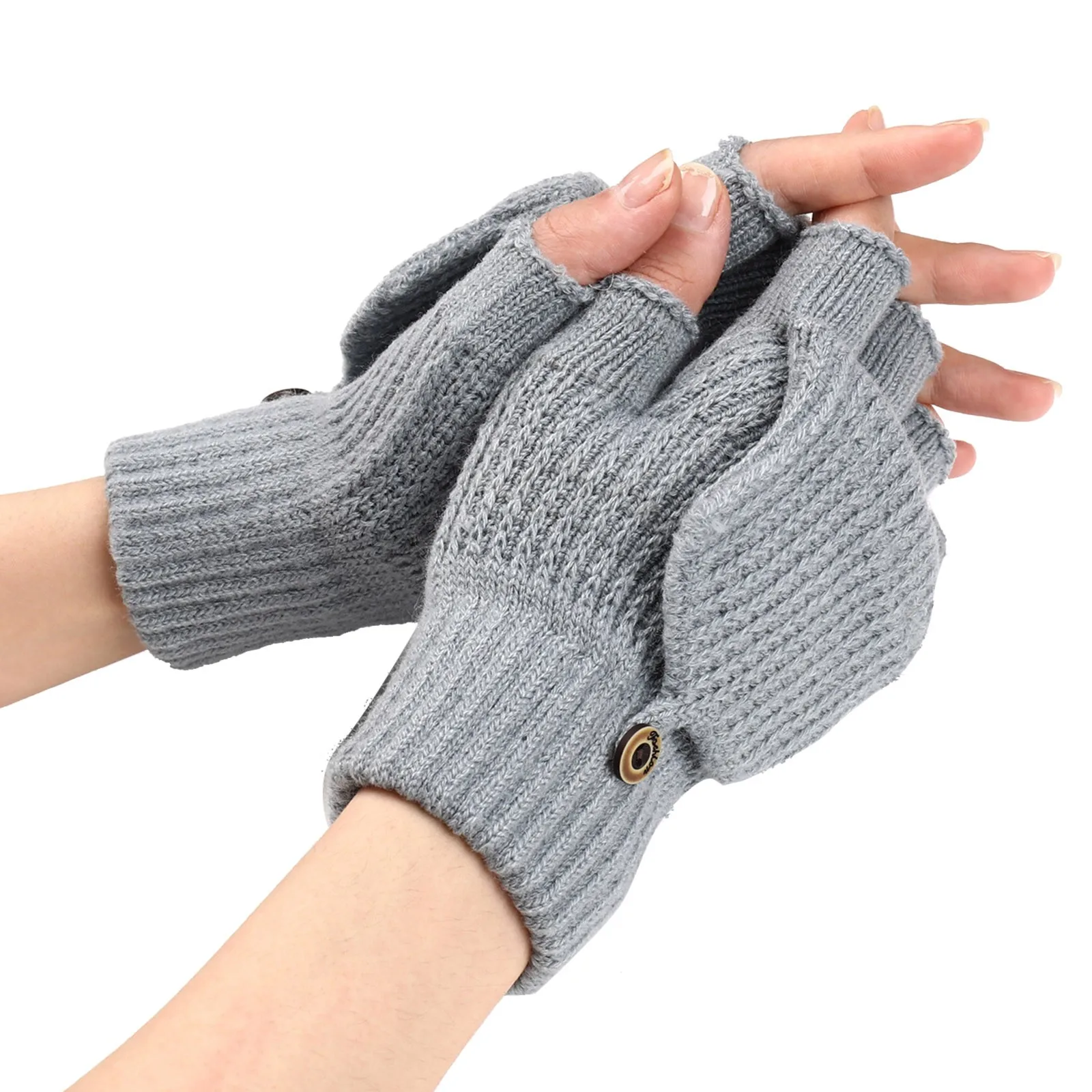 

2020 Winter Warm Thickening Wool Gloves Knitted Flip Fingerless Exposed Finger Thick Gloves Without Fingers Mittens Glove Women