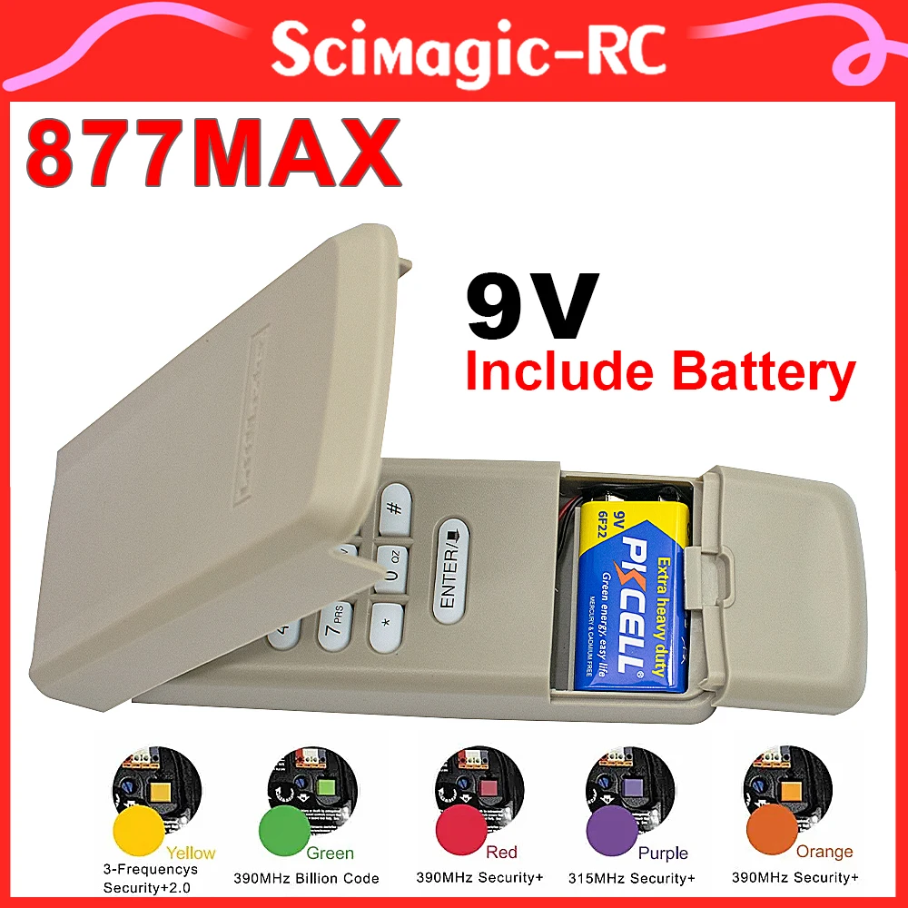 

Waterproof.For 877MAX 878MAX Garage Door Keypad Opener 315MHz 390MHz 376LM 377LM 977LM 371LM 373LM 971LM 973LM Remote Control