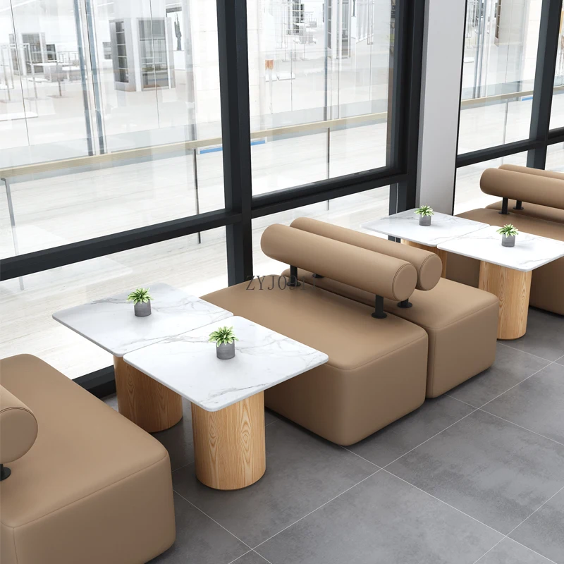 *Cafe milk tea shop cold drink dessert shop table and chair combination negotiation rest area leisure reception booth sofa