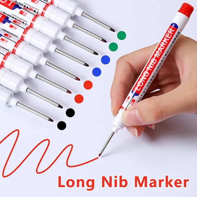 10PCS Permanent Oily 20mm Long Nib Head Markers Pen Waterproof Painting Graffiti Environmental Gel Pen Notebook Drawing Supplies