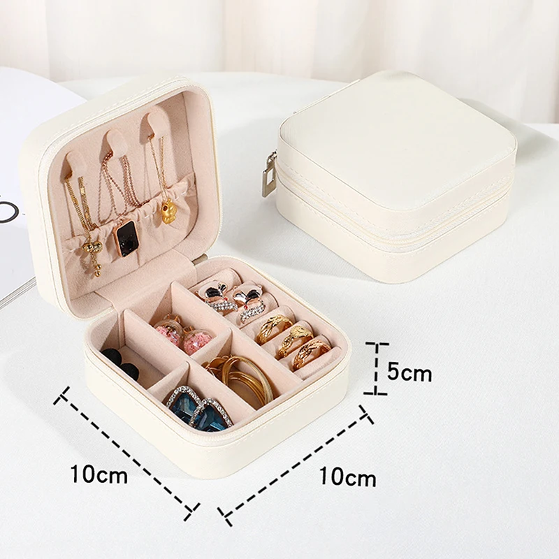 Portable Travel Display Jewelry Case Boxes Storage Earring Ring Display Organizer Box images - 6