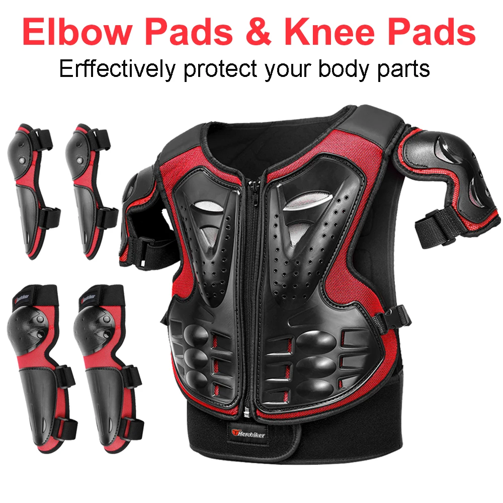 Motorcycle Armor Vest Protection Motocross Body Armor Jacket Protective Armors Riding Kneepads Moto Full Children