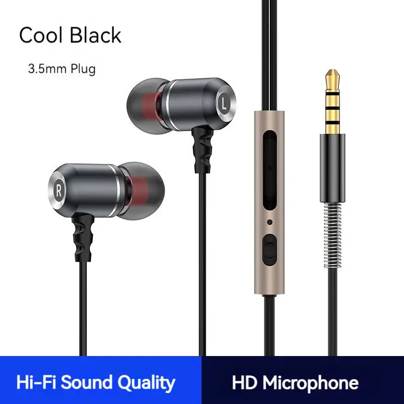 (حافظة سماعة أذن مجانية) سماعات أذن سلكية معدنية م...