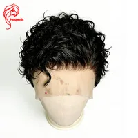 Perruque Courte Bouclée Hesperis pour Homme, Lace Frontale 13x6, Cheveux Humains Remy Pré-Style, Couleur Naturelle, Perruque Garçon pour Hommes 3