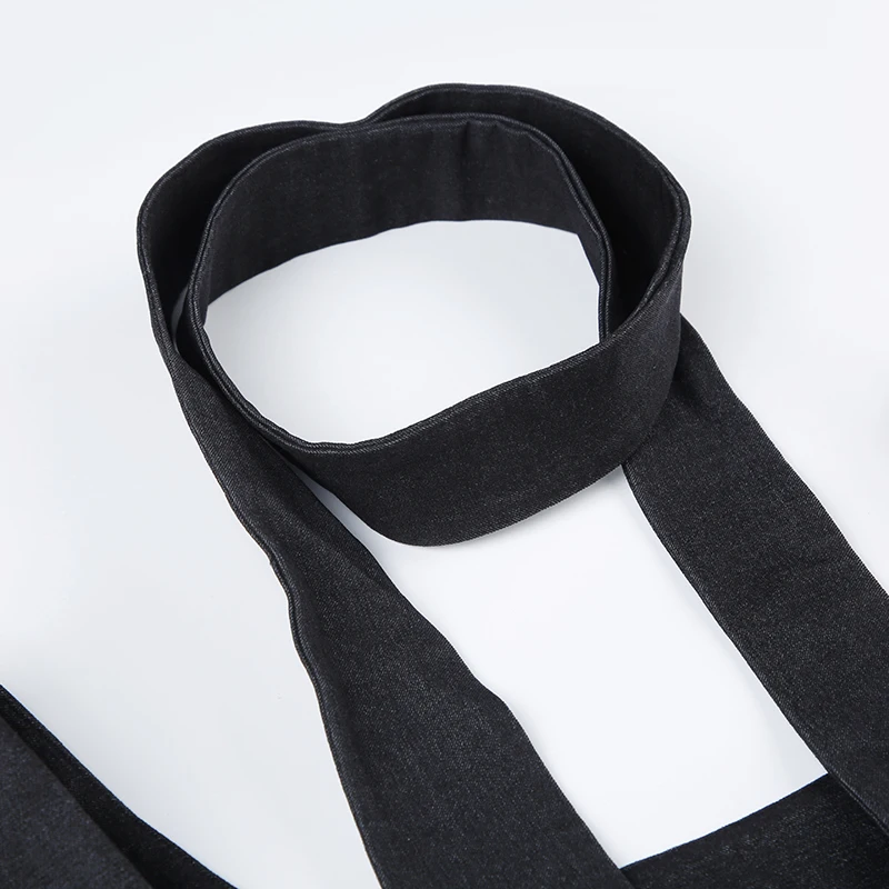 Women Tank Top with Scarf Fashion Basic Sleeveless Button Up Vest Tops Streetwear Vintage Gray Square Collar Camis