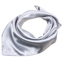 50x50cm Women Solid Square Scarf Single Performance Boy Girl Small Simulation Silk Scarves Flight Attendant Party Gift 1