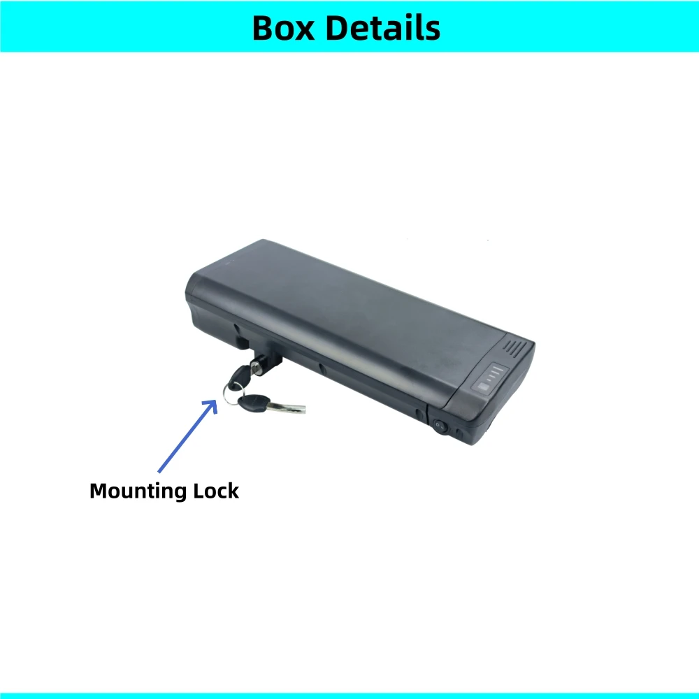 Folding City Bike E-Bike Battery Housing Case - Rear Rack Carrier with Mounting Base (Not a Battery)