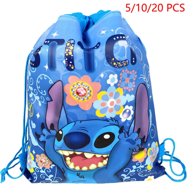 5/10/20/50pcs Lilo Stitch borsa con coulisse in tessuto non tessuto borsa  regalo per feste di compleanno Disney Stitch per forniture per Baby Shower  per ragazzi e ragazze - AliExpress