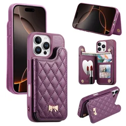 Compact Fragrance Leather Wallet Phone Case with Mirror and Card Holder - iPhone 14 Plus (Purple)
