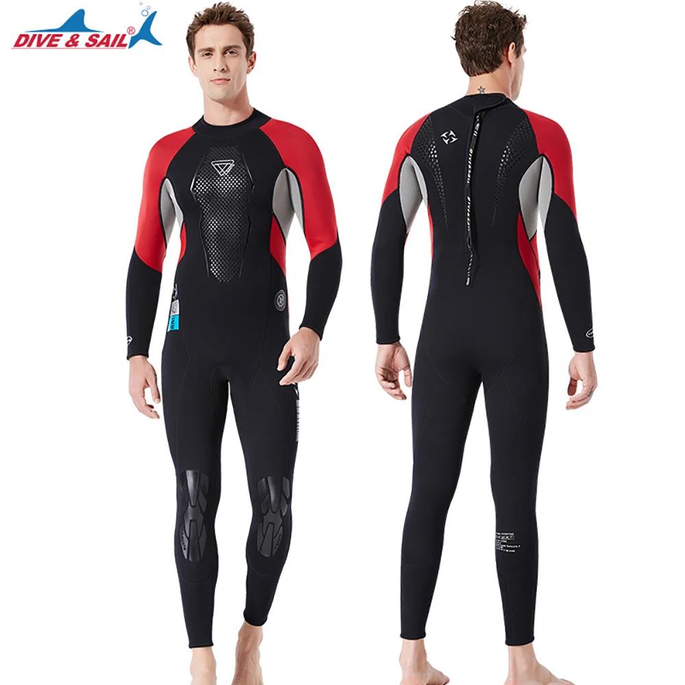 

3MM Neoprene Wetsuit Men One-Piece Sunscreen Suits Keep Warm Surf Scuba Diving Suit Fishing Spearfishing Kitesurf Multi Color