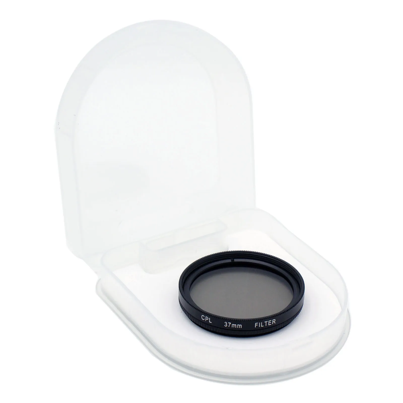 Gros plan sur le filtre objectif appareil photo 46-62mm protection UV montrant sa bague métallique et son verre.