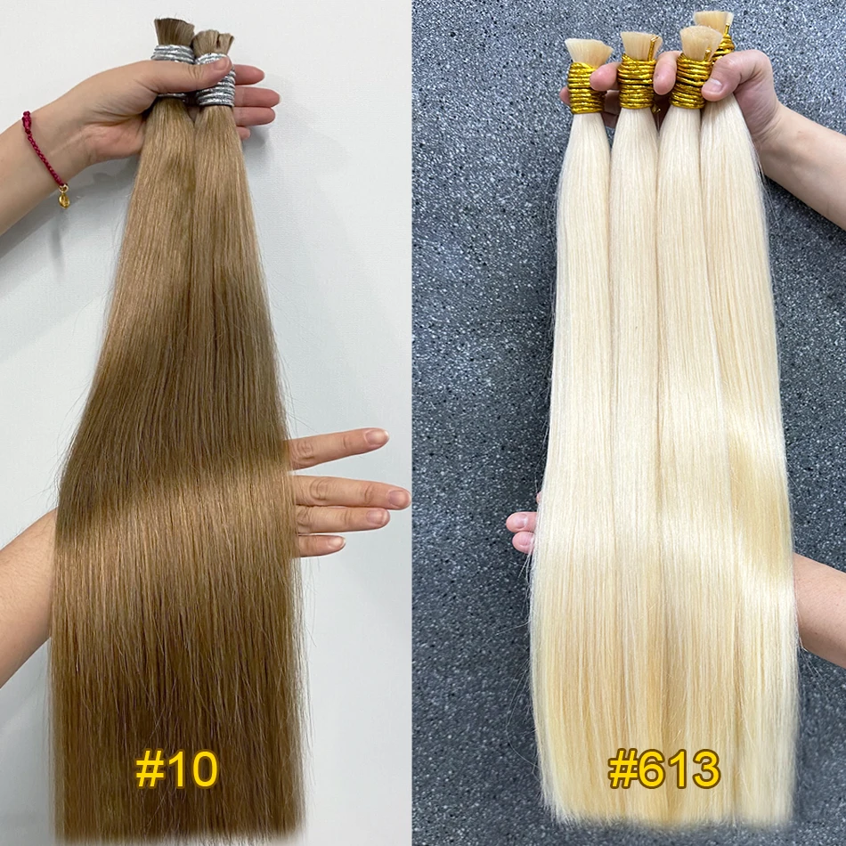 Straight Human Bulk Hair Braiding 18-30 Inch 613 Blonde No Weft Vietnamese for Braiding