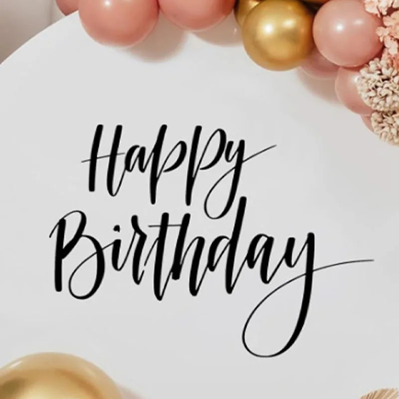 Black Font Happy Birthday Party Letter Decal Wall Sticker Sign Arch Decoration Party wallpaper Self-adhesive Wall Stickers