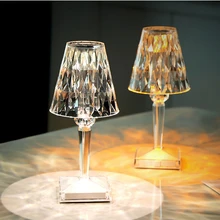 

LED Diamond Light Crystal Projection Desk Lamp USB Charging Touch Sensor Romantic Night Lamp Restaurant Decoration Table Lights