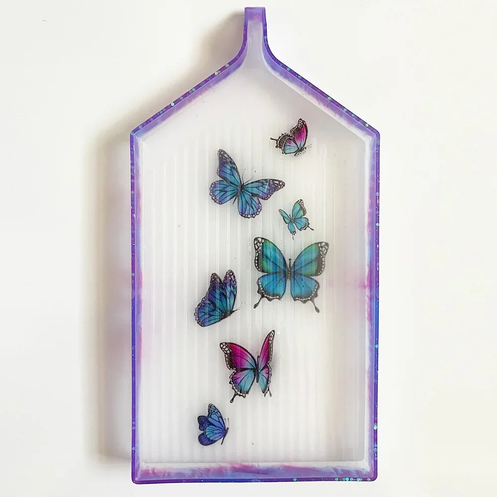 Violet Butterfly Handmade Resin Large Diamond Painting Tray +