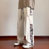Autumn New Bear Patchwork Work Pants Men's Spring And Autumn Loose Large Size Sports Pants Trend Straight Casual Pants Men M-4XL 1