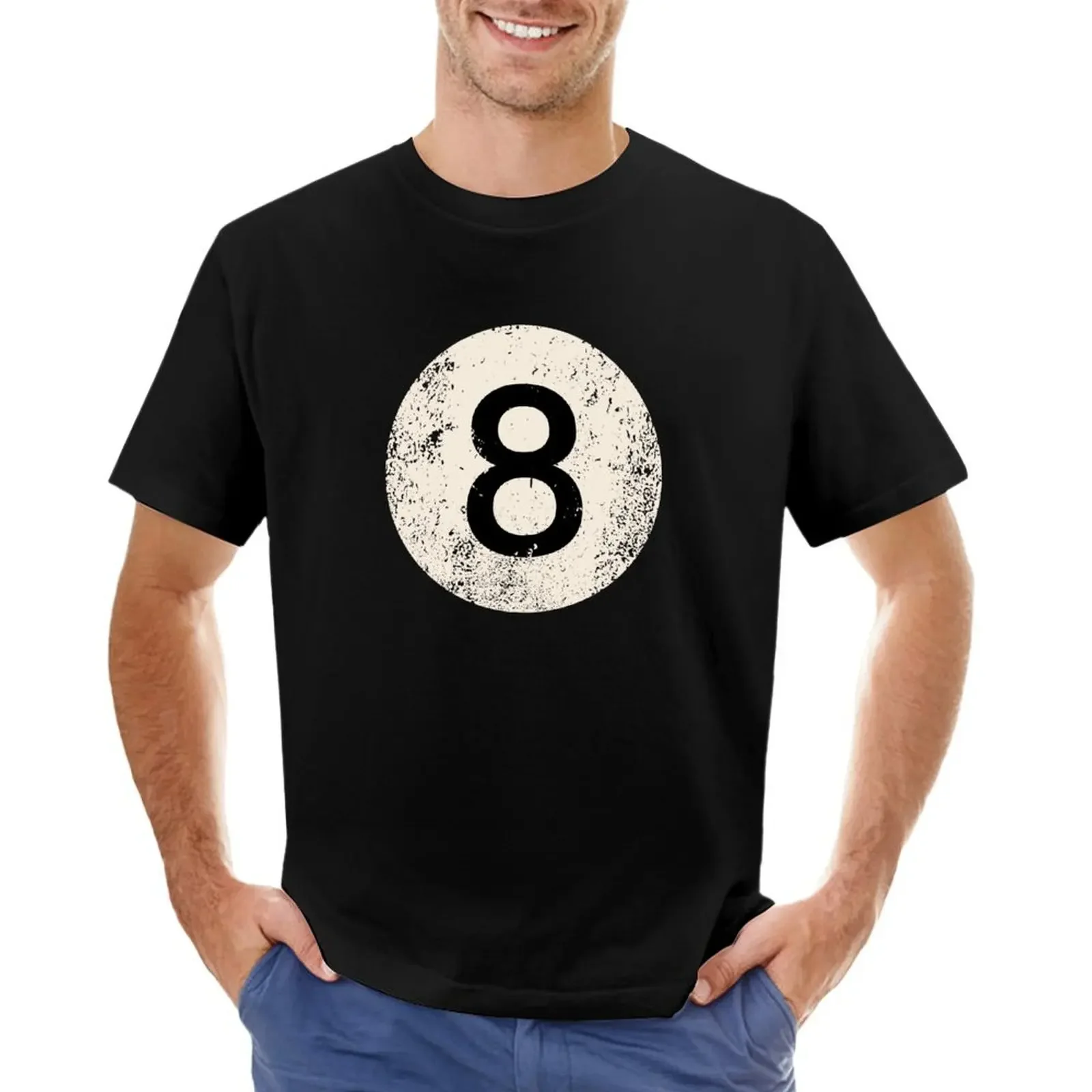Black Pool Billiard Ball Numero 8 Pool 8 Ball Vintage T-Shirt Oversize Ventagli Sportivi Kawaii Clothes Designer T Shirt Men