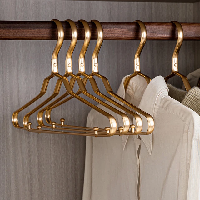 1pc Luxury Gold Clothes Hanger Solid Aluminum Alloy Coat Hangers Clothing  Display Hanging Racks Home Wardrobe Storage Organizer - AliExpress